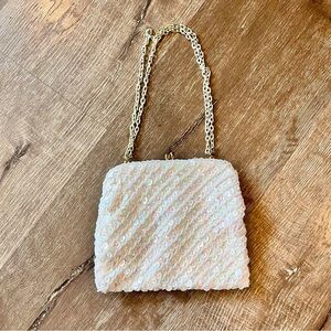 Vintage Glass Beaded Purse Plastic Sequins Rayon Interior Cocktails Party